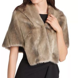 Eliza J, Faux-Fur Capelet, Medium, Brand new